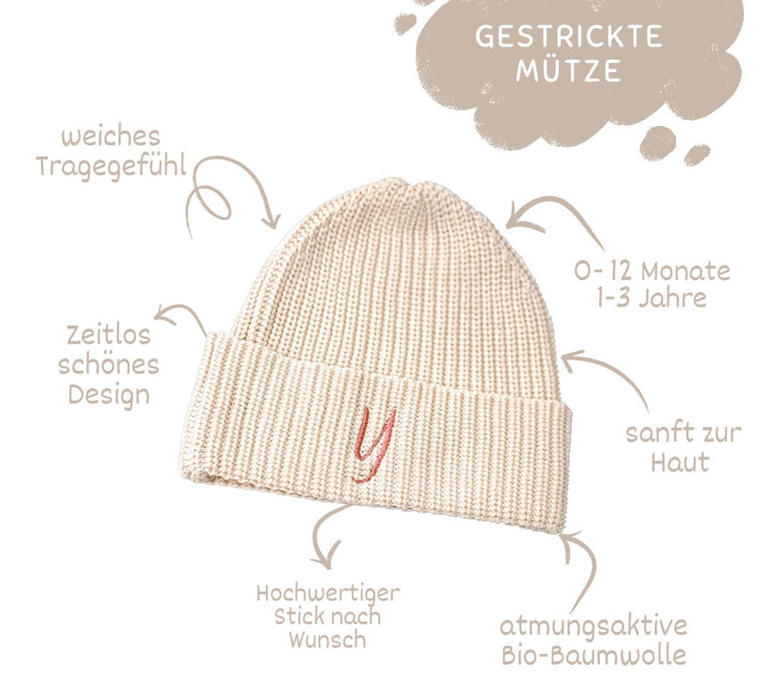 Kuschelige cremfarbene Mütze - bergkindl