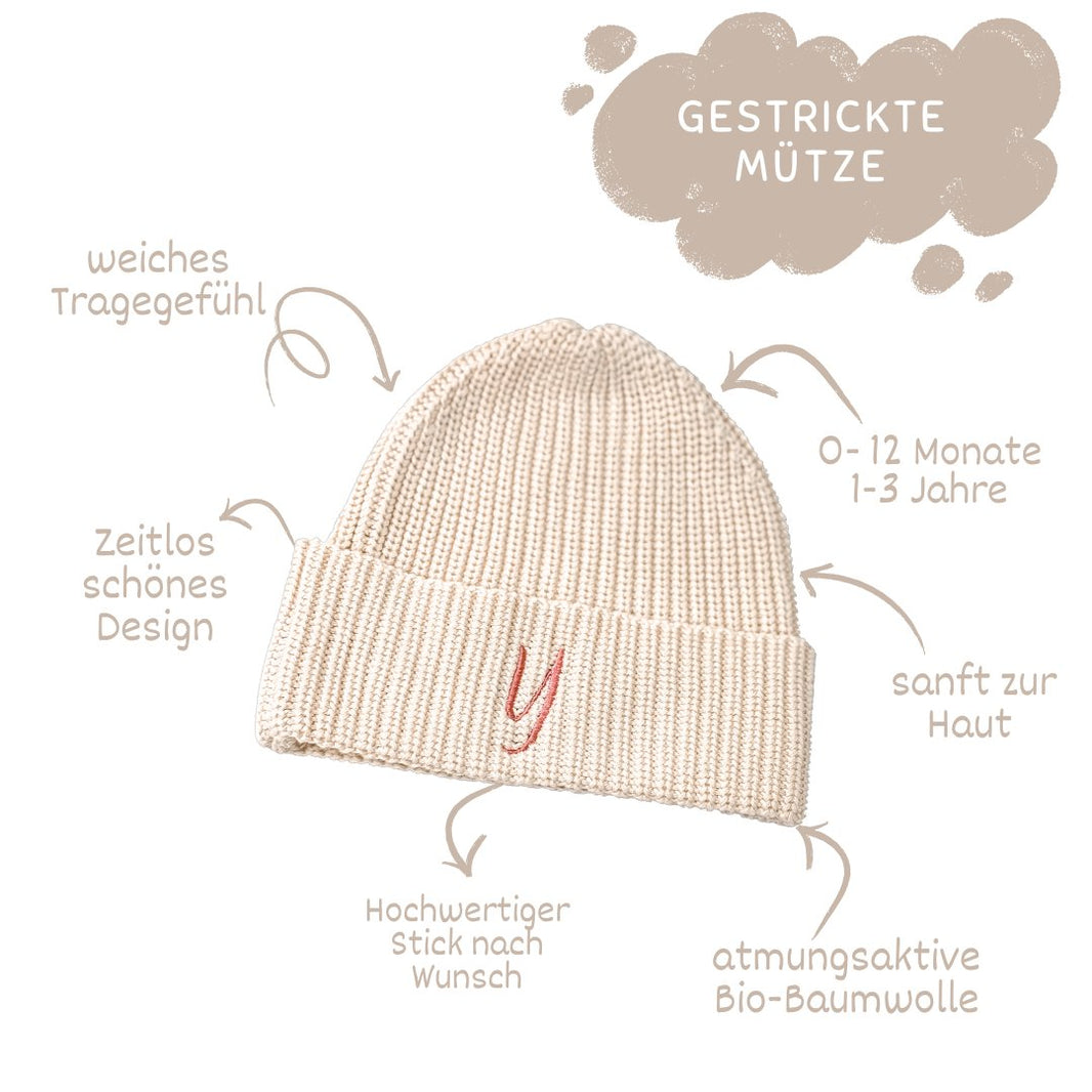 Kuschelige cremfarbene Mütze - bergkindl