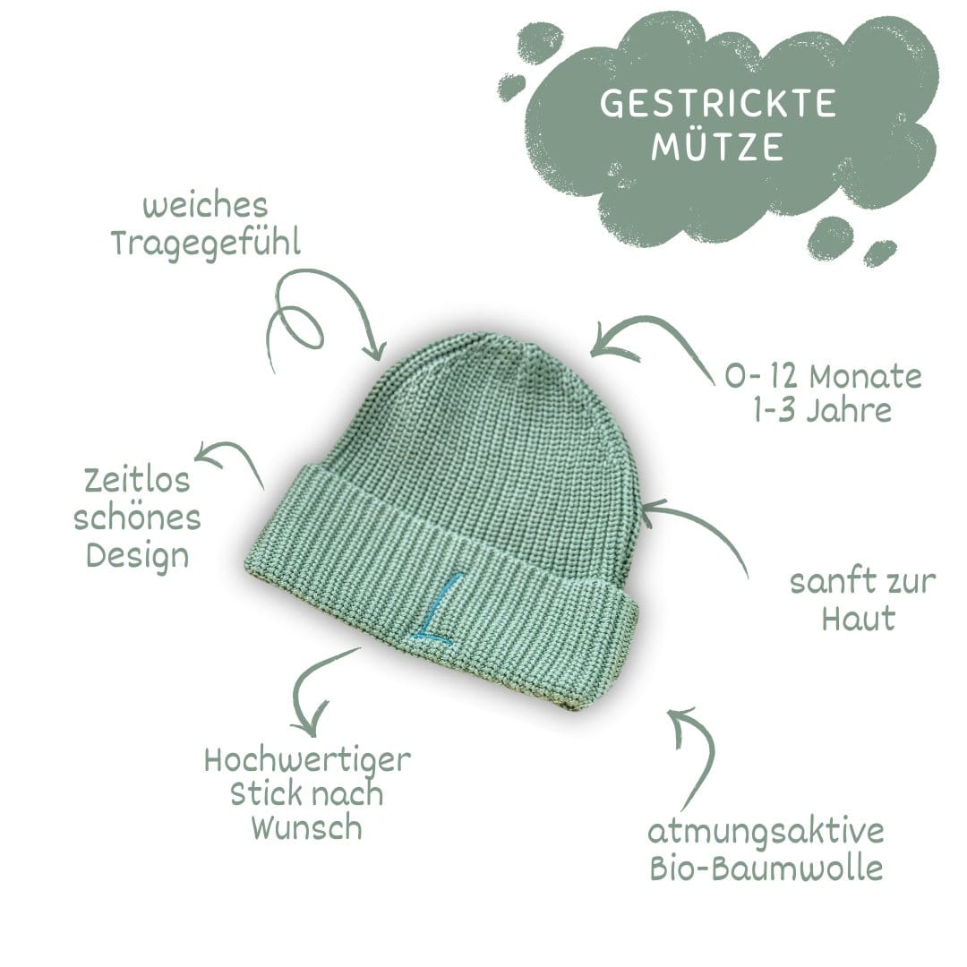 Babymütze / Baby Mütze mint gestrickt
