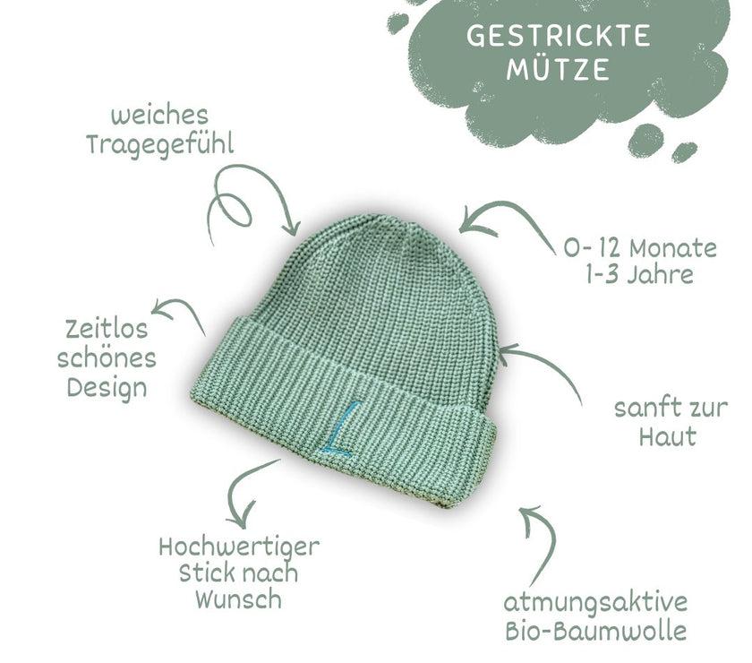 Kuschelige mintfarbene Mütze - bergkindl