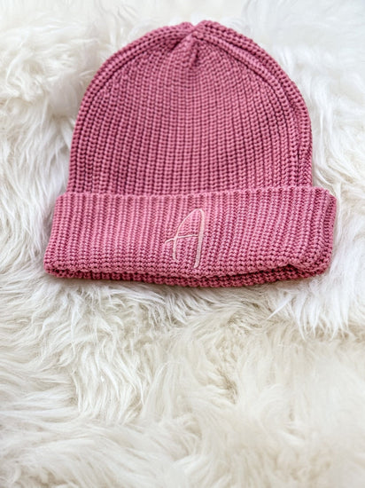 Babymütze und Babyschuhe in rosé – bergkindl
