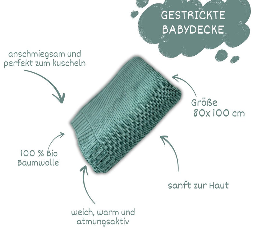 Mint Babydecke - Kuschelweich - bergkindl