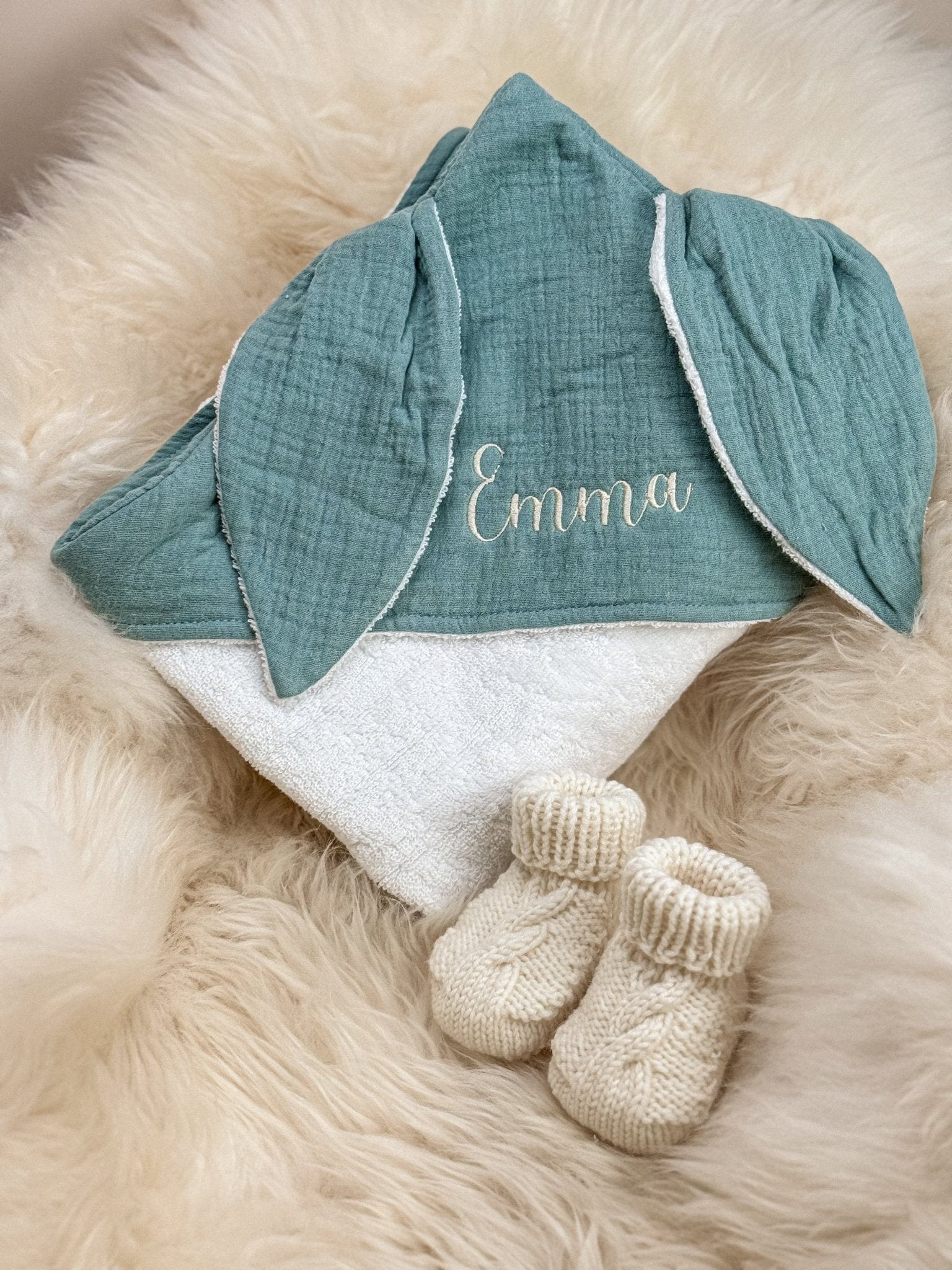 Babyhandtuch / Kapuzenhandtuch Baby aus 100% Baumwolle - bergkindl