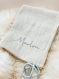 Musselin Babydecke creme aus (Bio)Baumwolle - bergkindl
