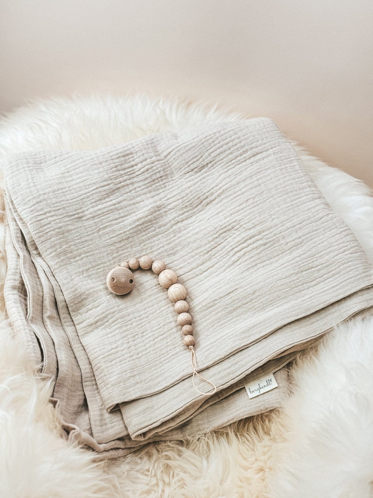 Musselin Babydecke creme aus (Bio)Baumwolle - bergkindl