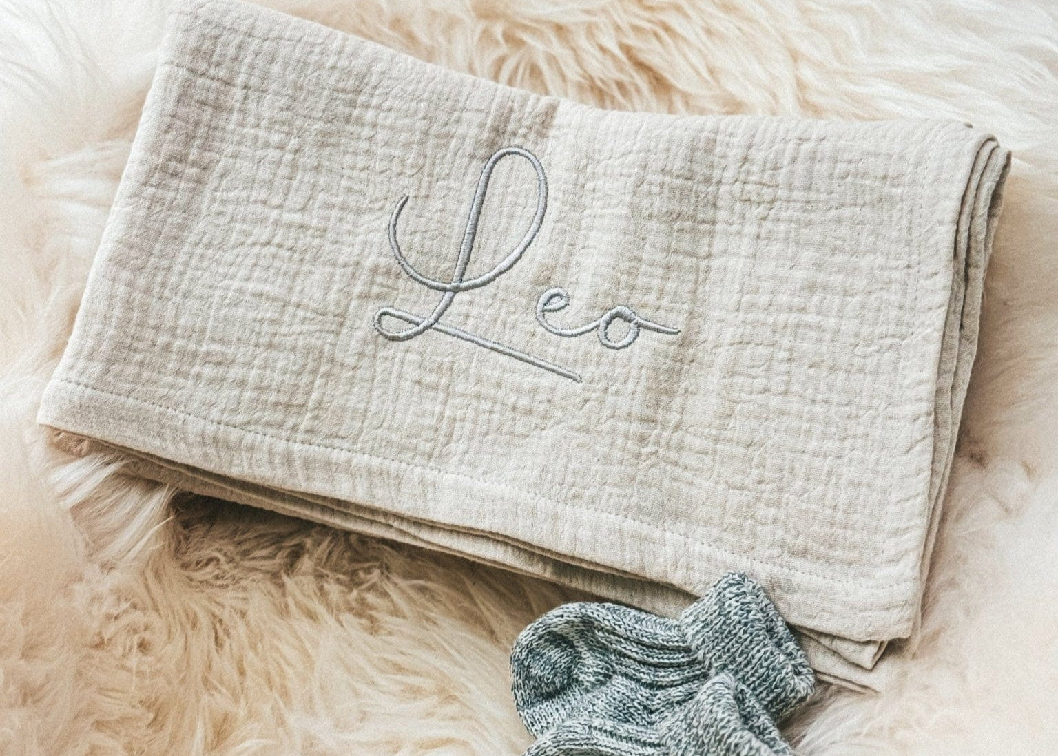 Musselin Babydecke creme aus (Bio)Baumwolle - bergkindl