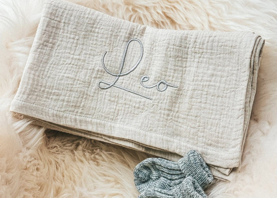 Musselin Babydecke creme aus (Bio)Baumwolle - bergkindl