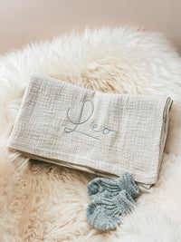 Musselin Babydecke creme aus (Bio)Baumwolle - bergkindl