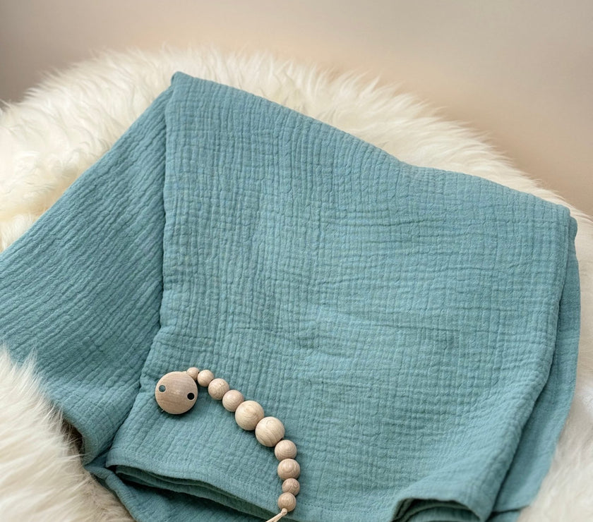 Musselin Babydecke mint aus (Bio)Baumwolle - bergkindl