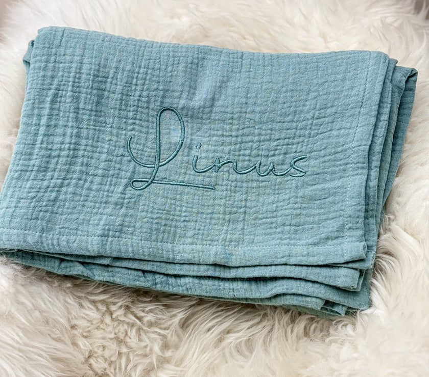 Musselin Babydecke mint aus (Bio)Baumwolle - bergkindl
