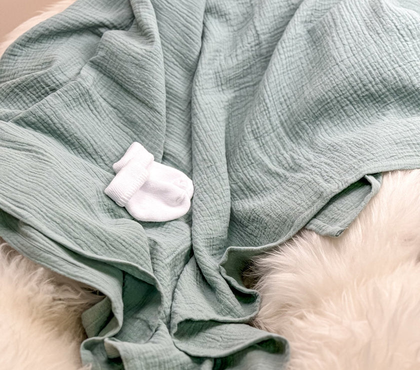 Musselin Babydecke mint aus (Bio)Baumwolle - bergkindl