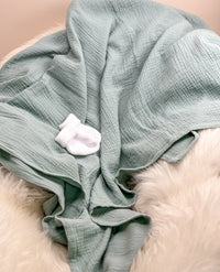Musselin Babydecke mint aus (Bio)Baumwolle - bergkindl