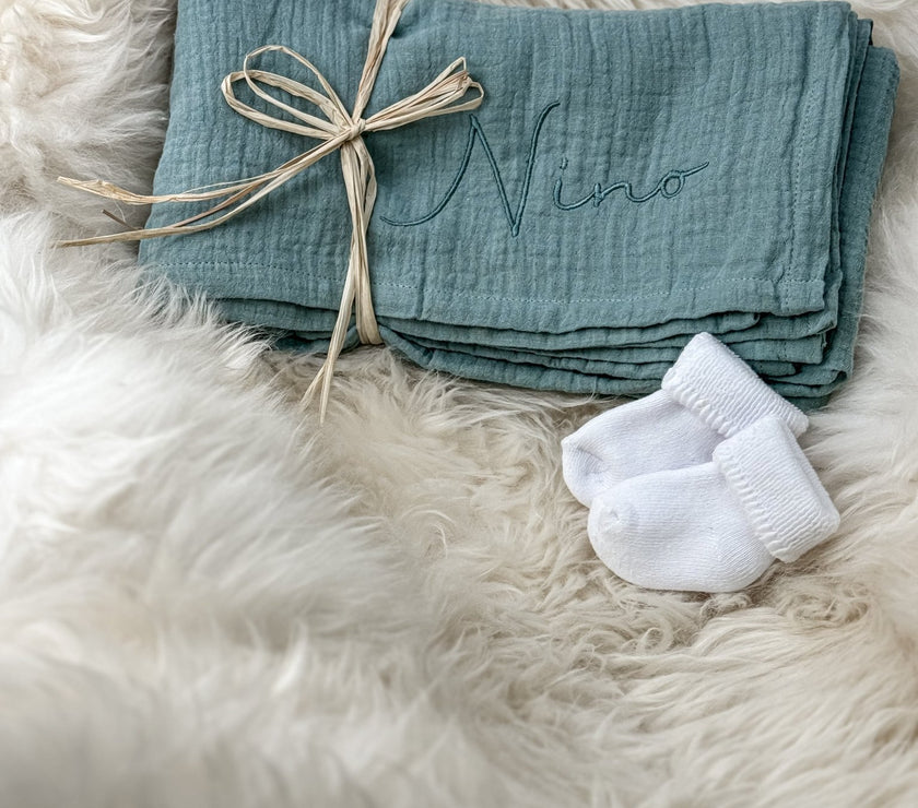Musselin Babydecke mint aus (Bio)Baumwolle - bergkindl