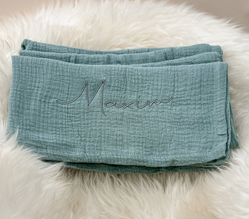 Musselin Babydecke mint aus (Bio)Baumwolle - bergkindl