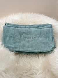 Musselin Babydecke mint aus (Bio)Baumwolle - bergkindl