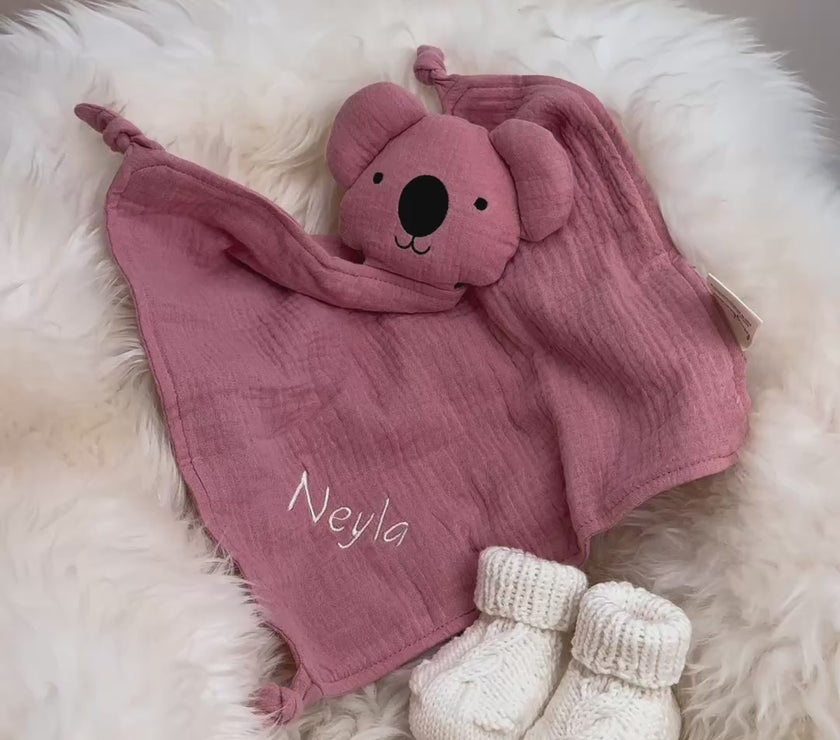 Schmusekoala  Rosé -  aus Bio Musselin