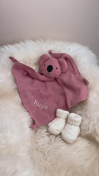 Schmusekoala  Rosé -  aus Bio Musselin