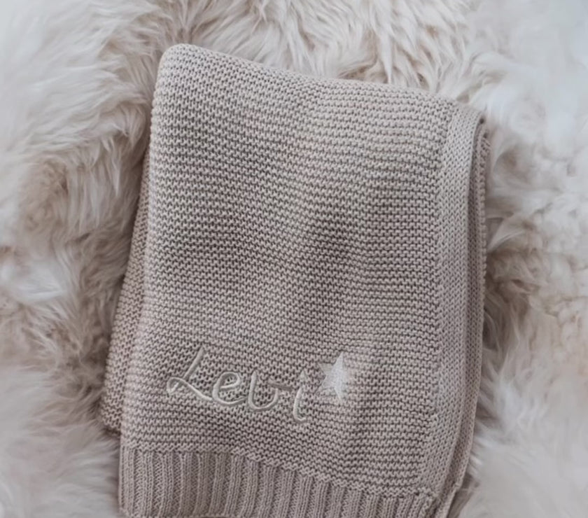 Beige Babydecke -Kuschelweich
