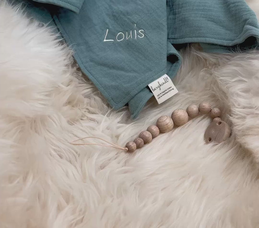 Schnuffeltuch Löwe Mint aus Bio-Musselin