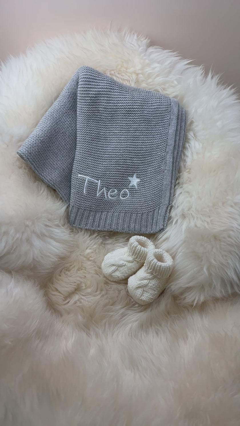 Graue Babydecke -  Kuschelweich