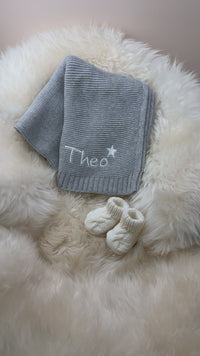 Graue Babydecke -  Kuschelweich