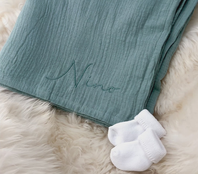 Musselin Babydecke mint aus (Bio)Baumwolle