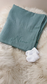 Musselin Babydecke mint aus (Bio)Baumwolle