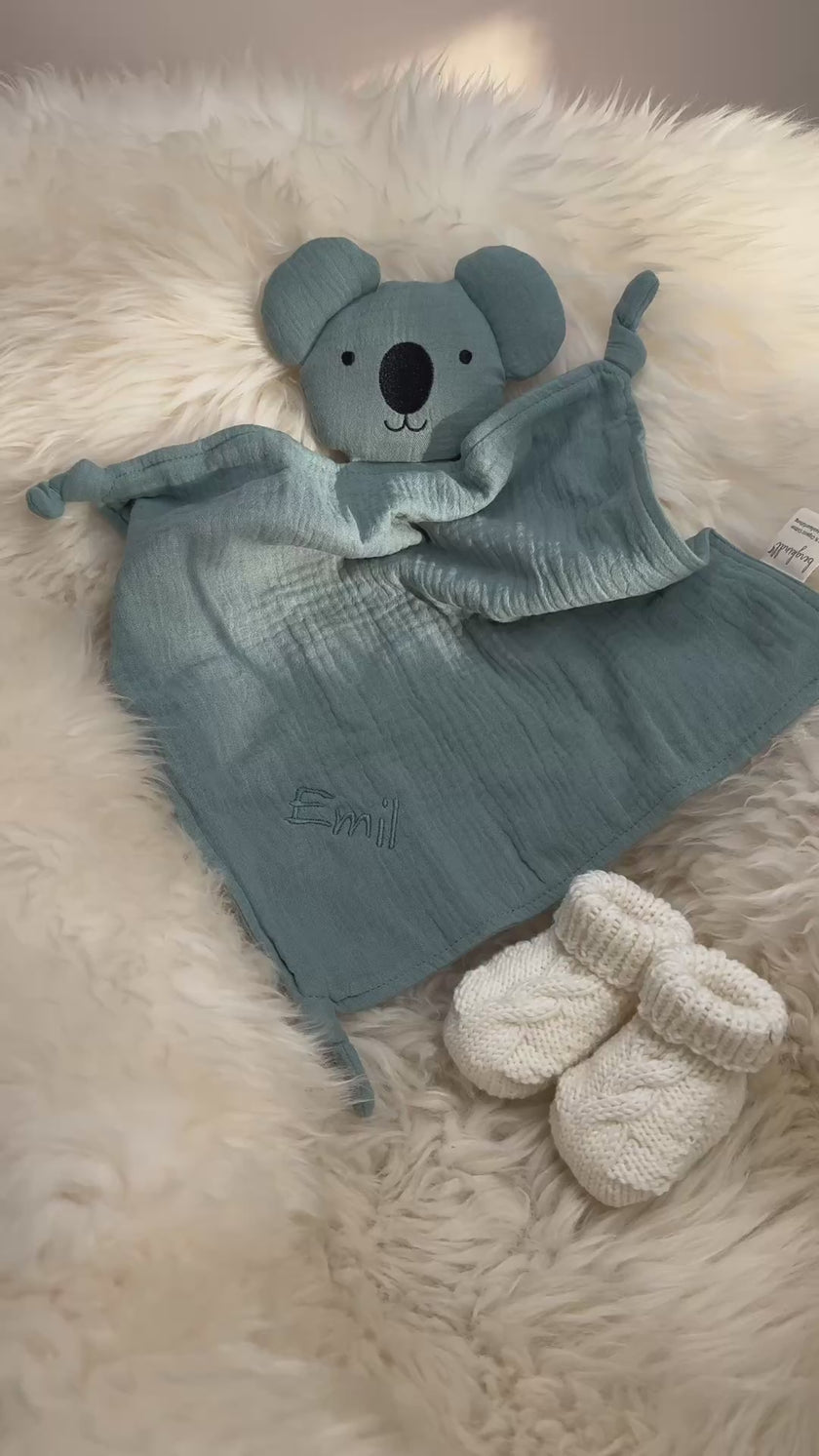 Schmusekoala Mint - Dein kuscheliger Lieblingsbegleiter aus Bio Musselin