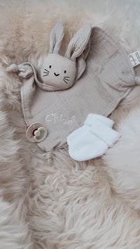Kuschelhase in Creme aus Bio-Musselin