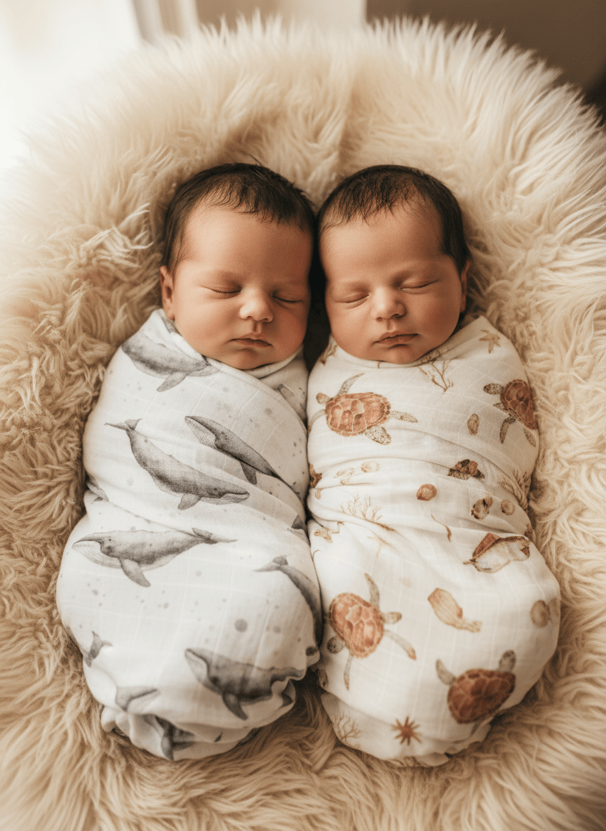 Ocean 2er Set Baby Musselintuch - Kuschelweich und Vielseitig