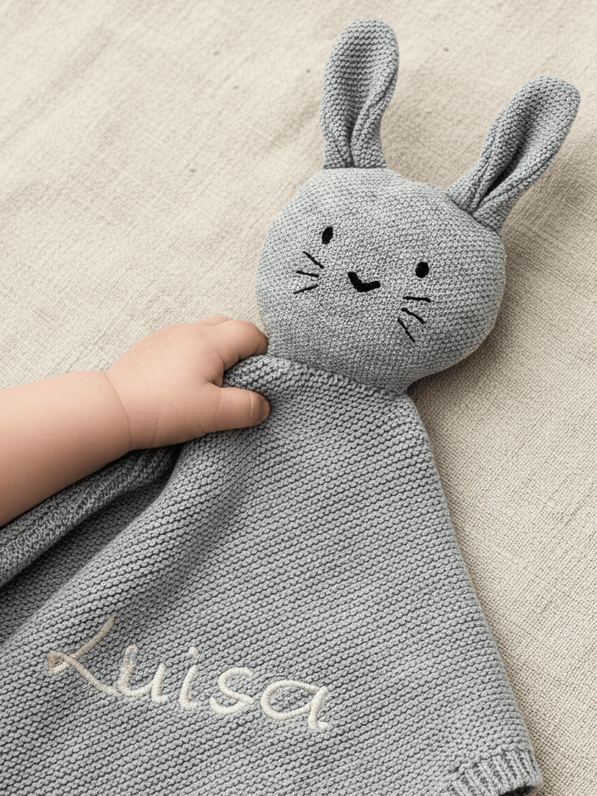 Schmusetuch Hase gestrickt - bergkindl