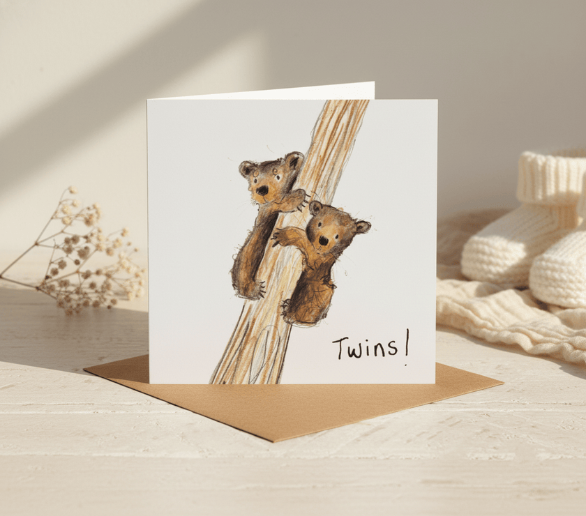 Geschenkkarte Baby für Zwillinge
