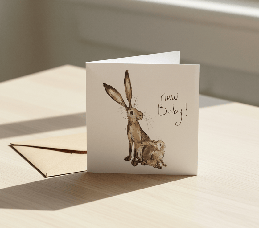 Geschenkkarte Baby Hase mit Umschlag
