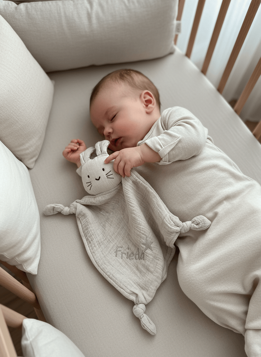 Kuschelhase in Creme aus Bio-Musselin