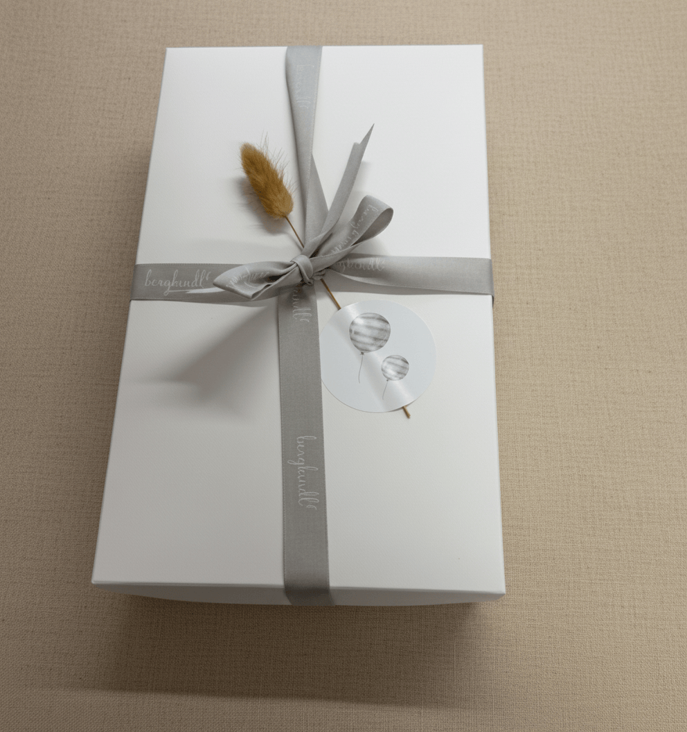 Geschenkverpackung babygeschenk grey