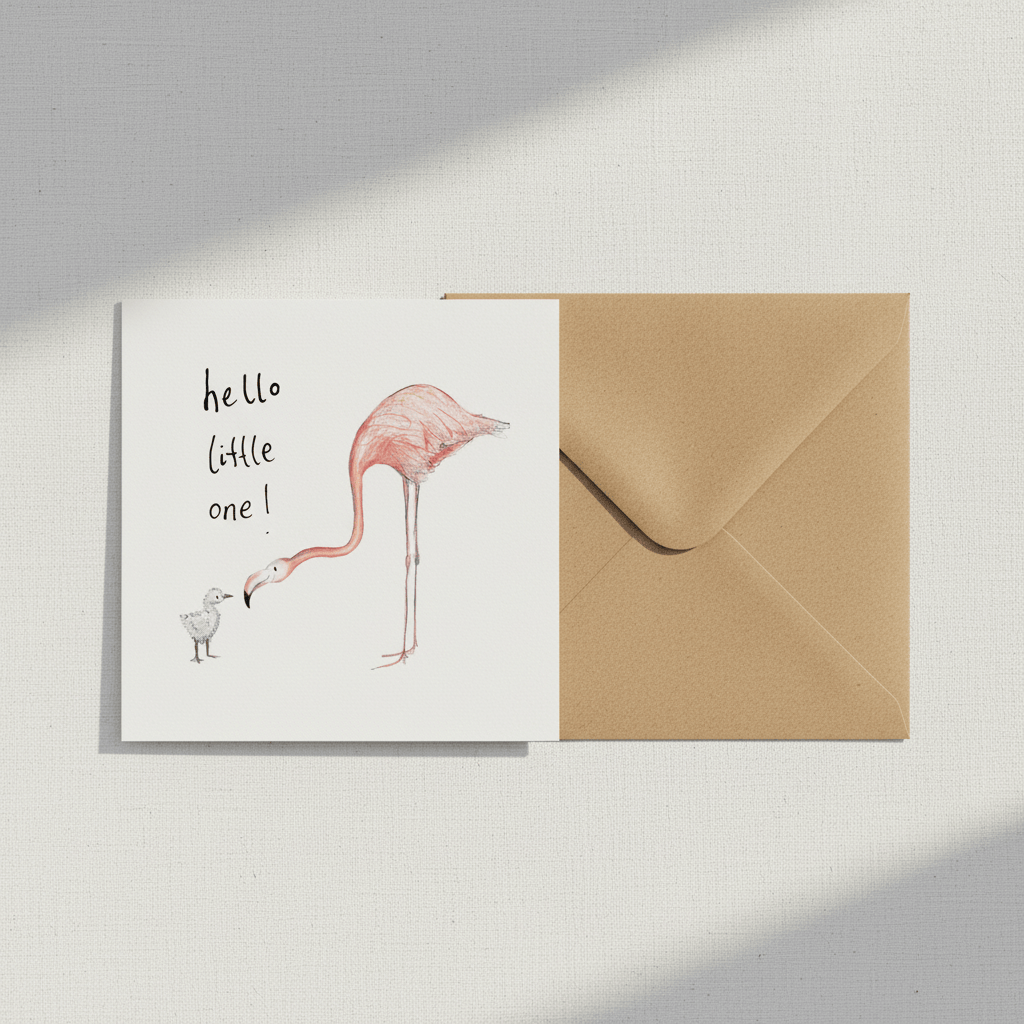 Geschenkkarte rosa Flamingo