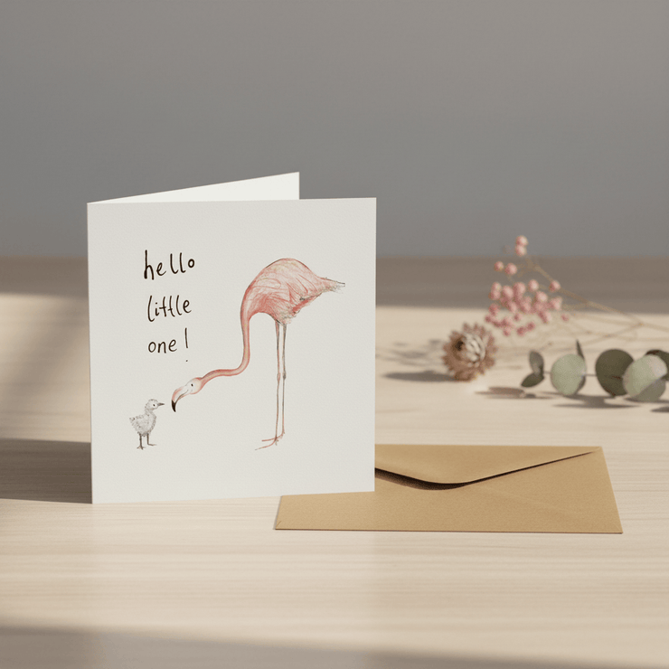 Geschenkkarte Baby Flamingo