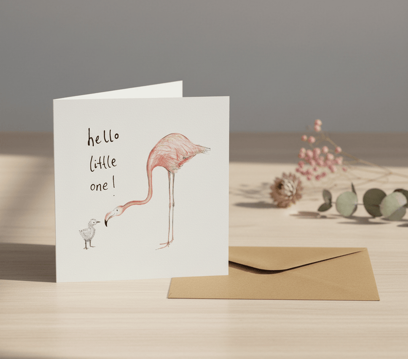 Geschenkkarte Baby Flamingo
