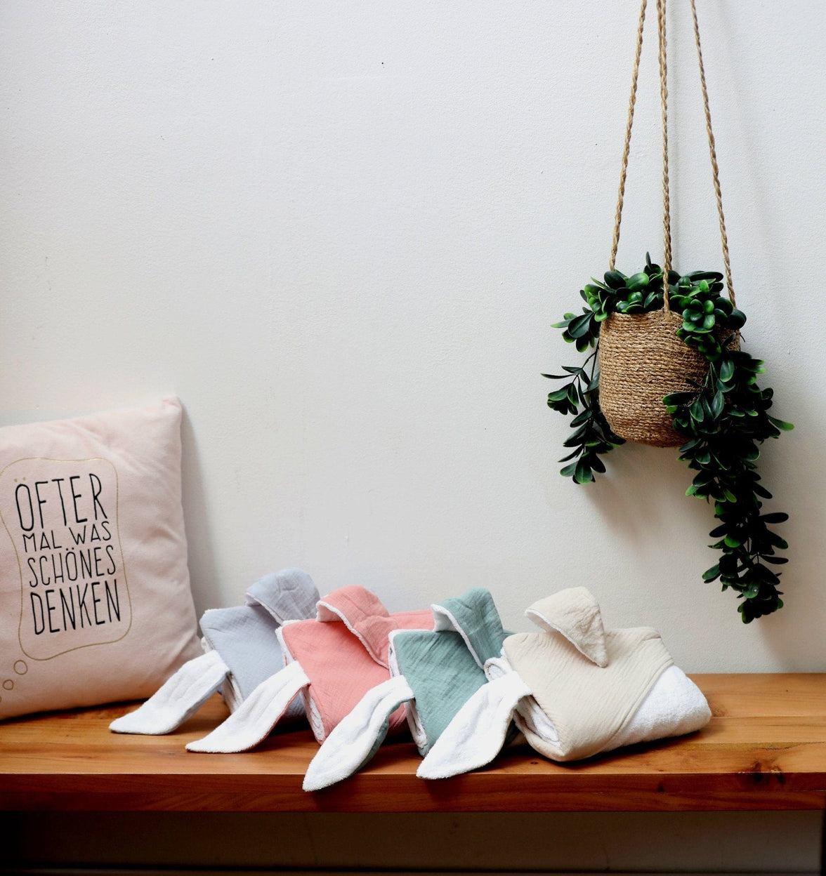 Rosé Kapuzenhandtuch aus 100% Baumwolle - bergkindl