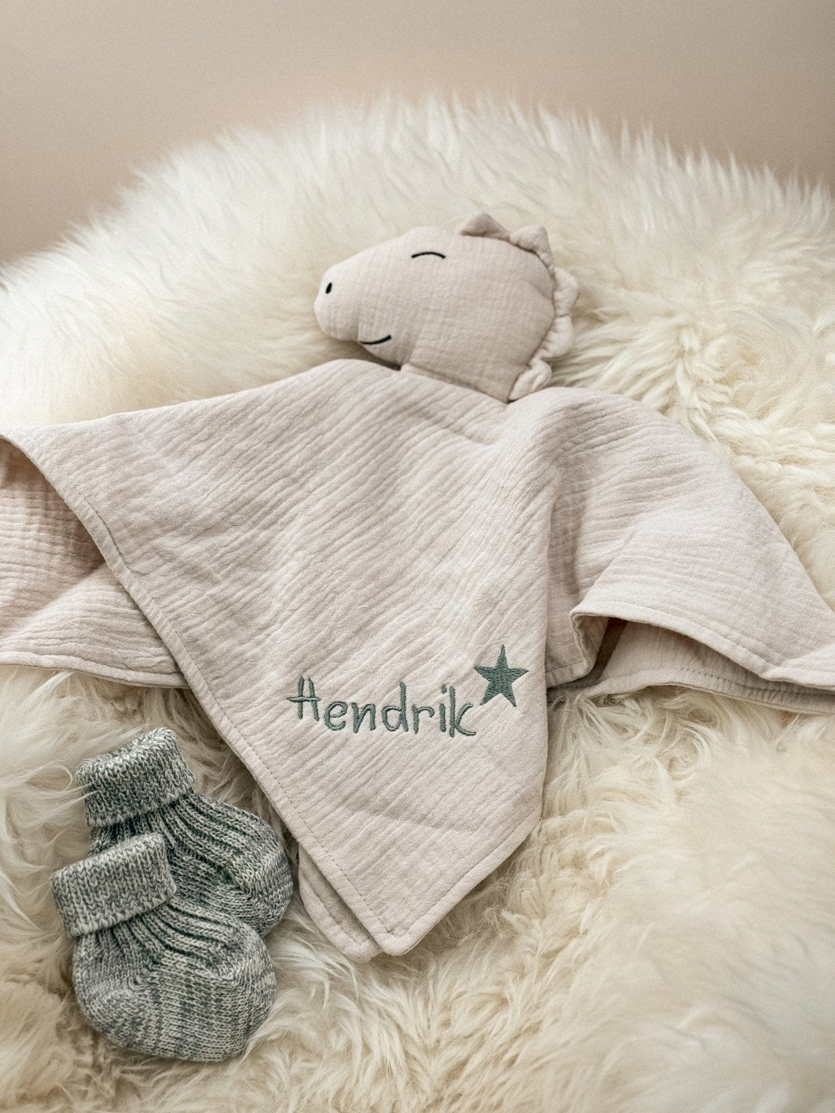 Dino Schmusetuch - Schnuffeltuch mit Namen