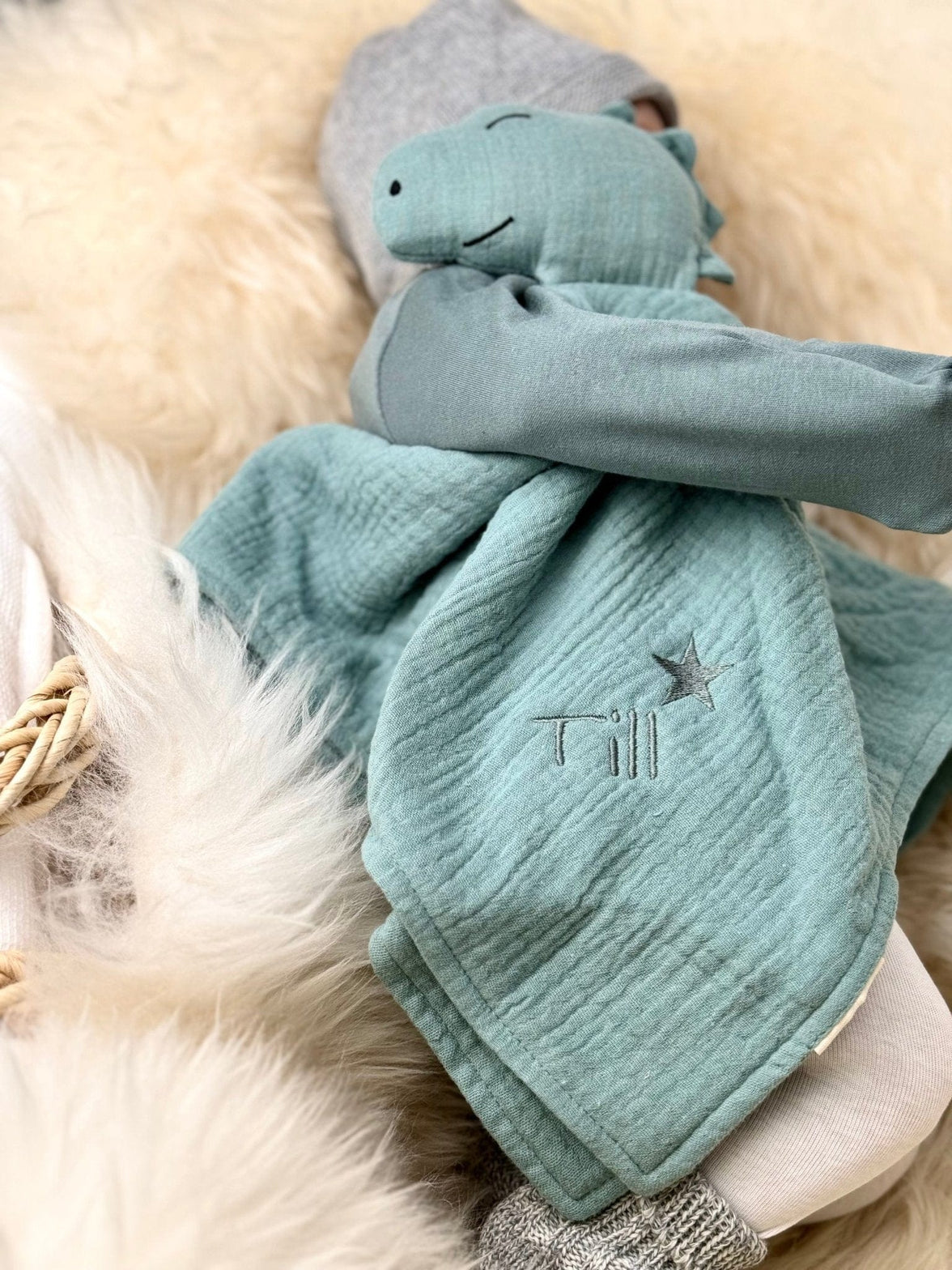 Schmusedino Mint - bergkindl - Schnuffeltuch