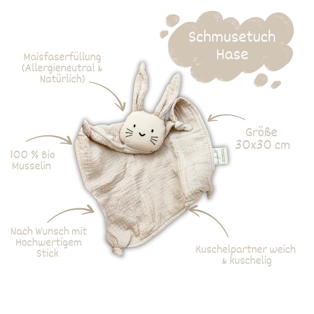 Schmustuch - Schnuffeltuch in Creme - bergkindl