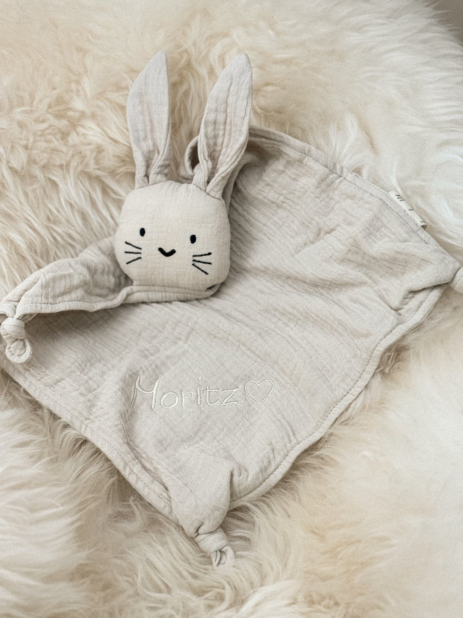 Schmusehase Creme - bergkindl - Schnuffeltuch