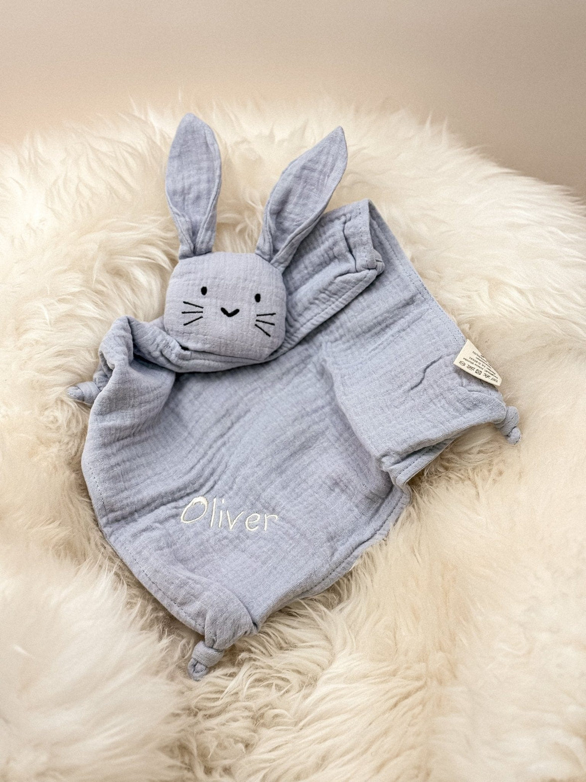 Schmusehase Grau - Schmusetuch -Schnuffeltuch