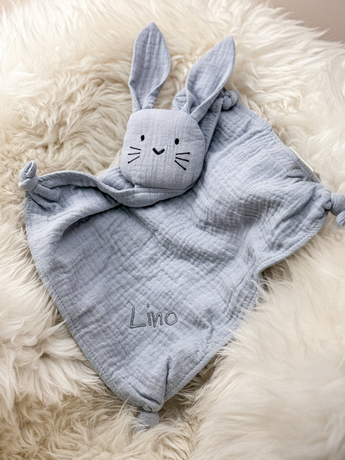 Schmusehase Grau - Schmusetuch -Schnuffeltuch