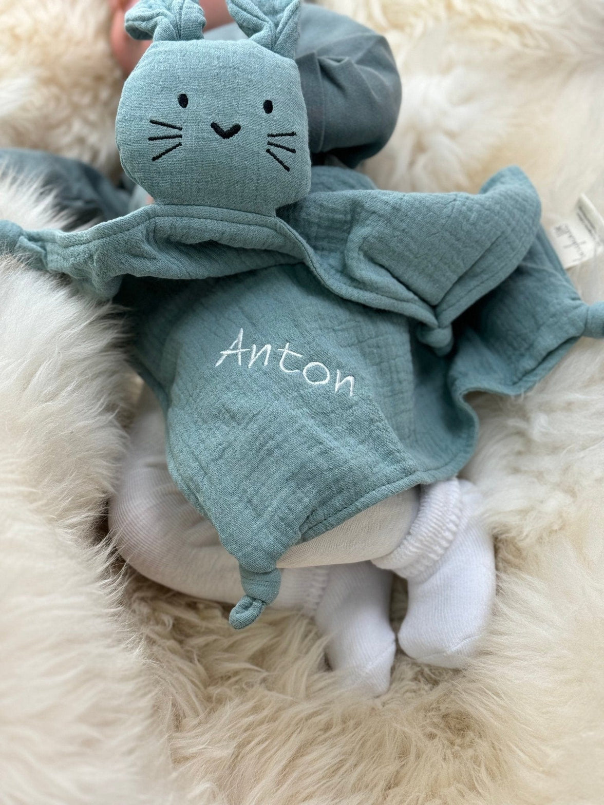 Schmusetuch - Schnuffeltuch Hase mit Namen Anton