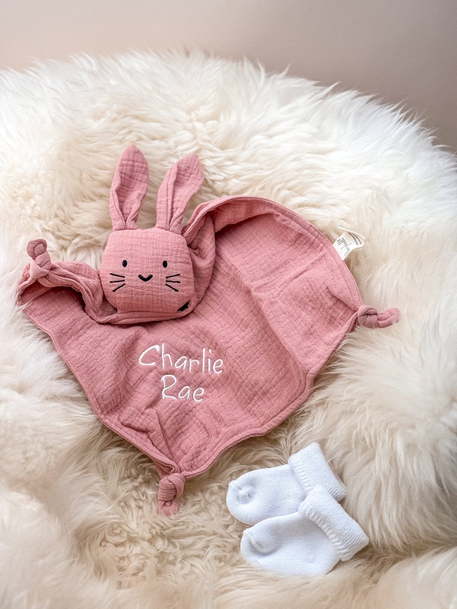 Hase rosa - Schnuffeltuch - Schmusetuch