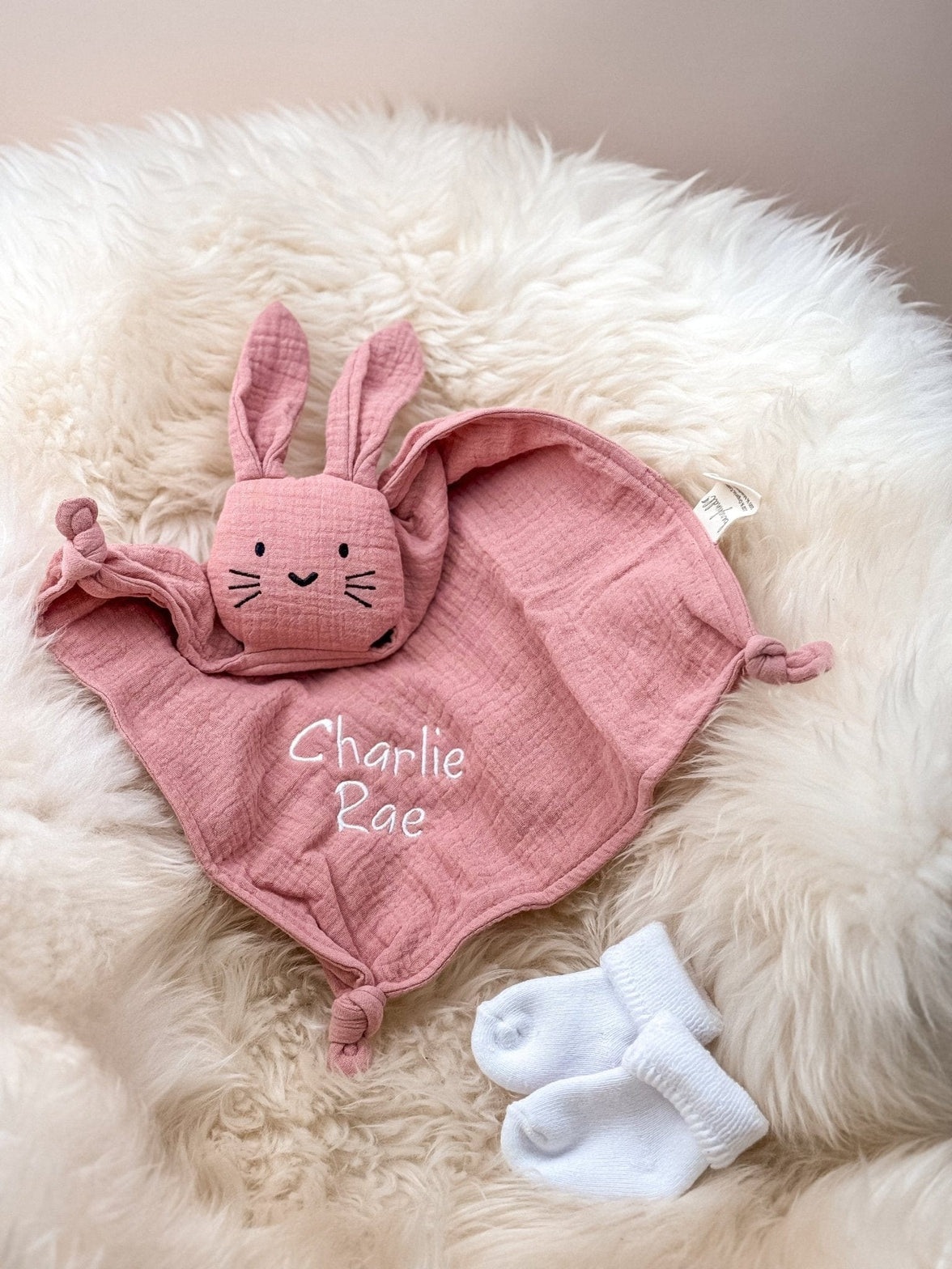 Hase rosa - Schnuffeltuch - Schmusetuch