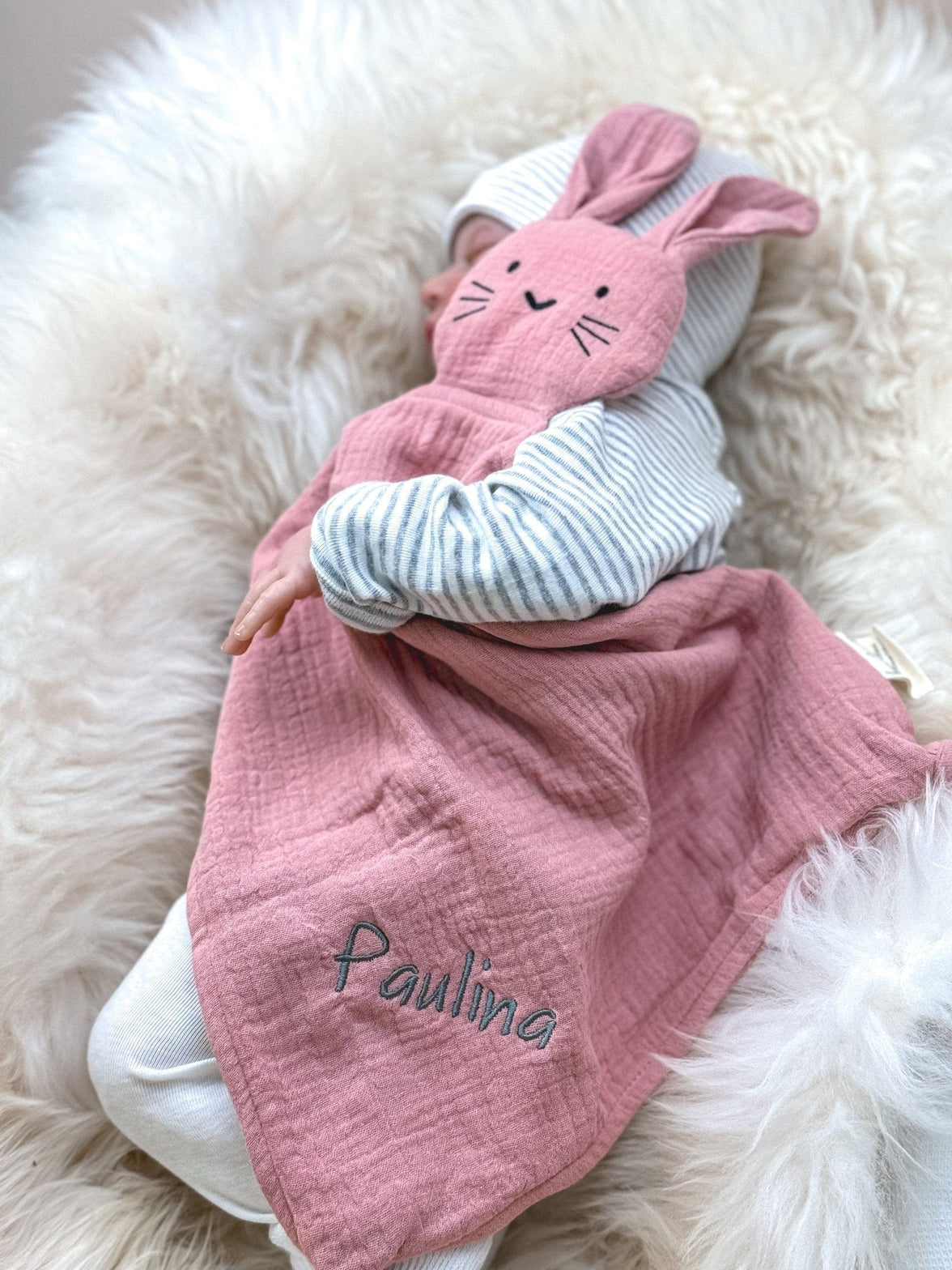 Schmusehase Rosé - Schnuffeltuch Schmusetuch