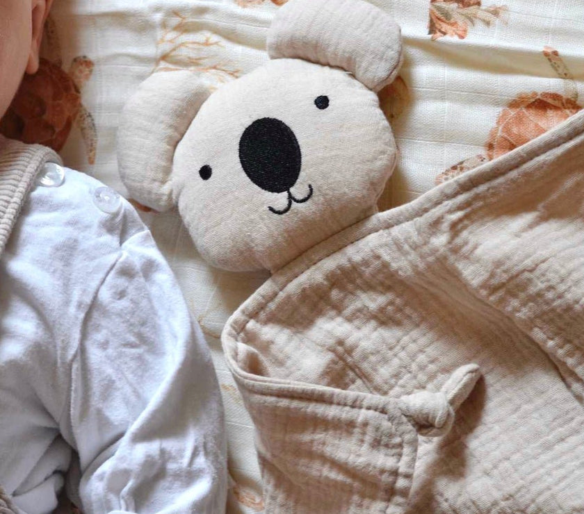 Schmusekoala Creme - Dein kuscheliger Lieblingsbegleiter aus Bio Musselin - bergkindl